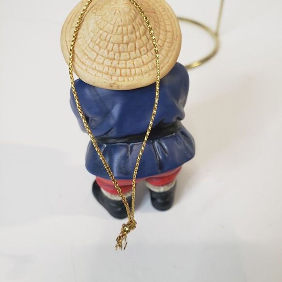 Vintage 90s Santa Around the World Porcelain China Christmas Ornament - Picture 2 of 5